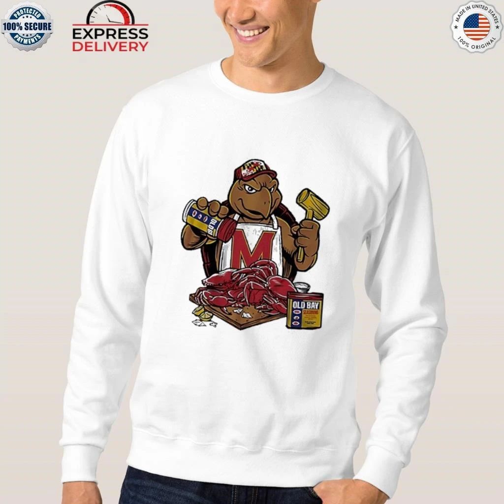 Maryland Terrapins Old Bay Crab Picking Testudo Shirt