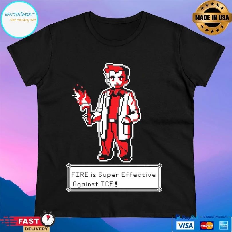 Fire Is Super Effective Against Ice Pixel Art T-shirt