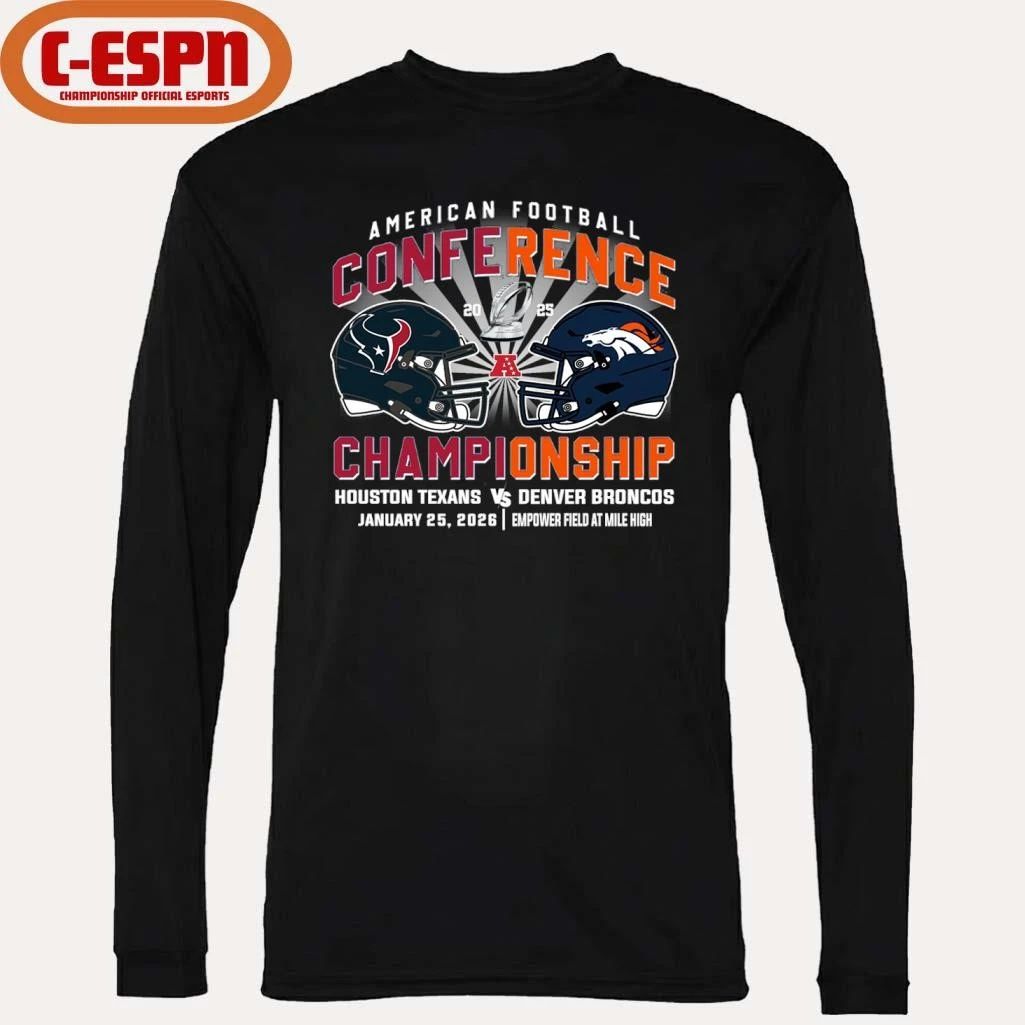 Texans Vs Broncos AFC Conference Championship Duel Helmet T-Shirt