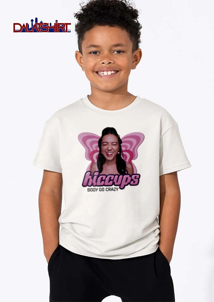 Hiccups Body Go Crazy Woman Tongue Out Pink Butterfly Wings shirt