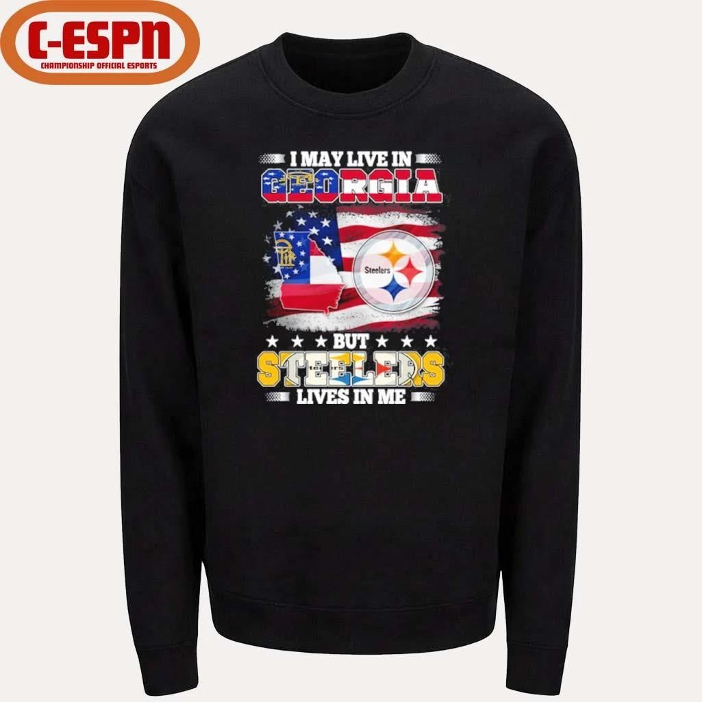 I May Live In Georgia But Steelers Lives In Me Shirt