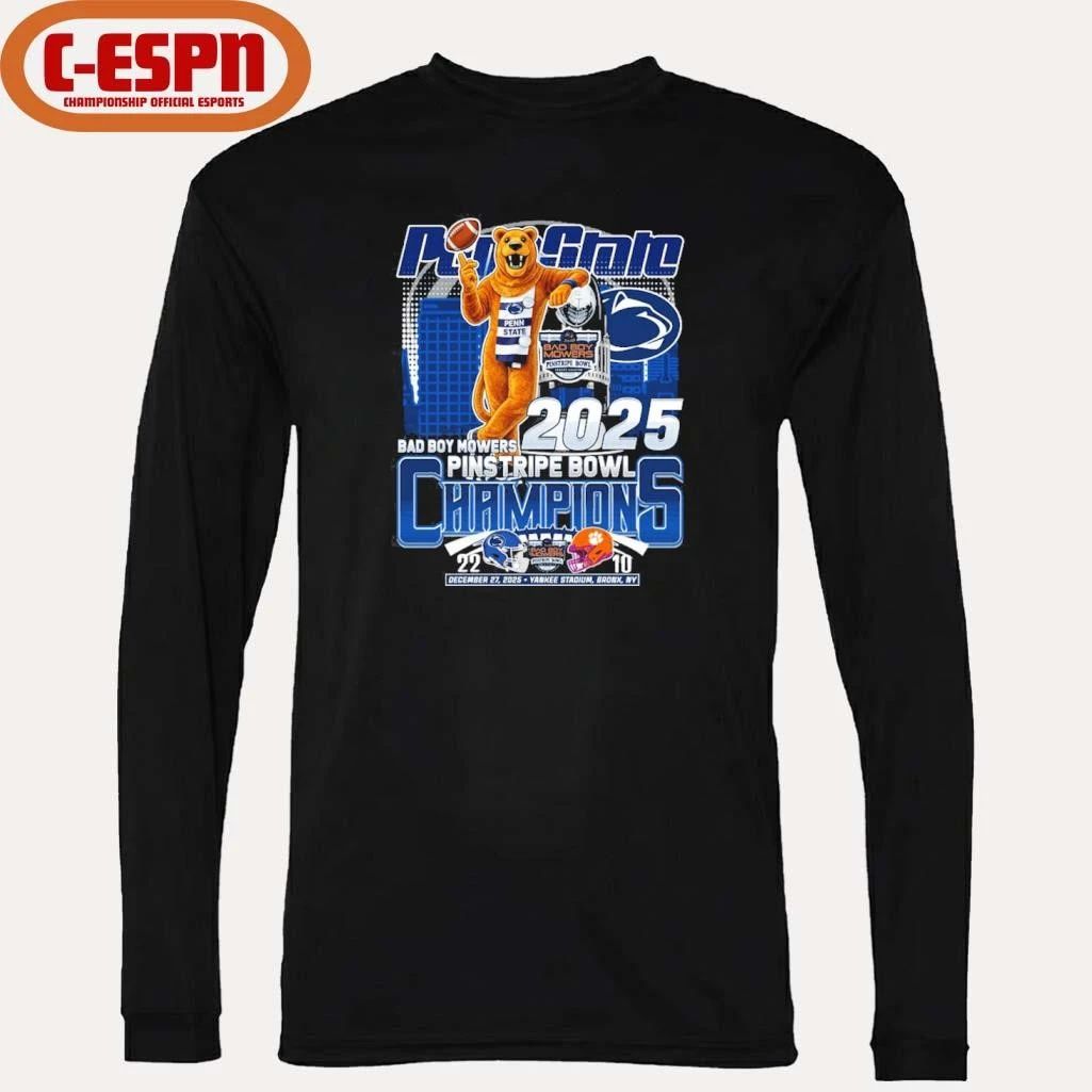 Penn State Mascot Bad Boy Mowers Pinstripe Bowl Champions 2025 Shirt