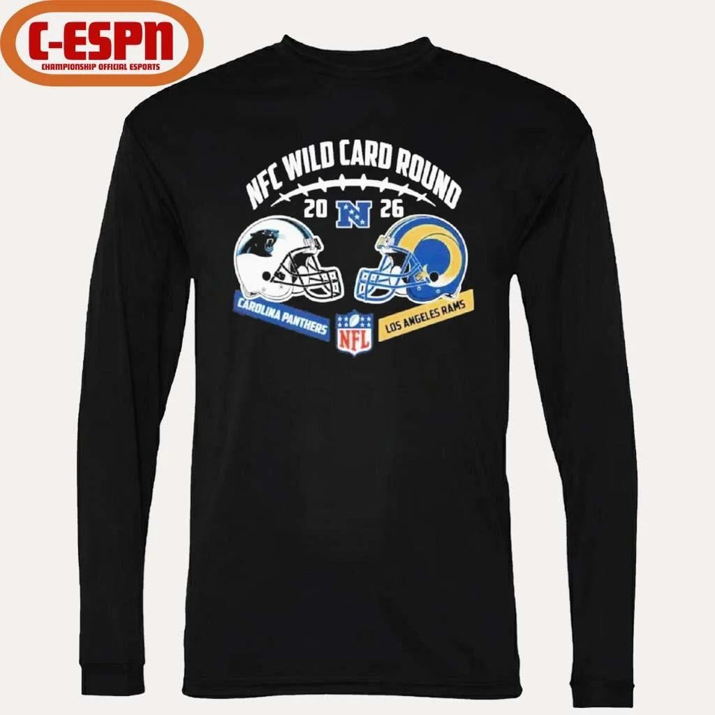 Panthers Vs Rams NFC Wild Card Round Helmet Matchup T-Shirt