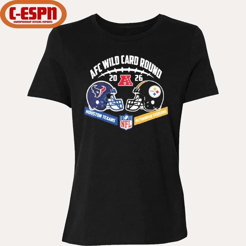 Texans Vs Steelers AFC Wild Card Round Helmet Matchup T-Shirt