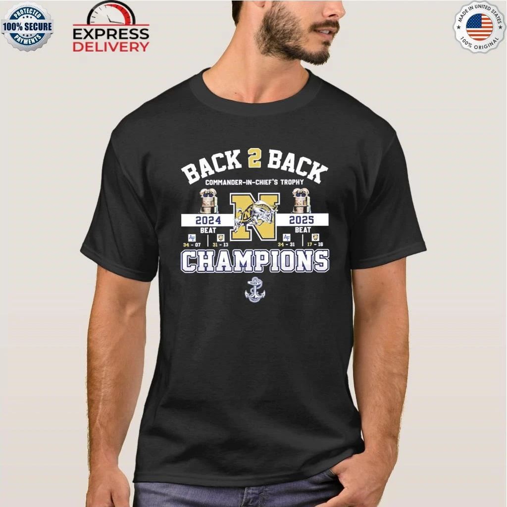 2025 Navy Midshipmen B2B Commander-in-Chief’s Trophy Champs Shirt