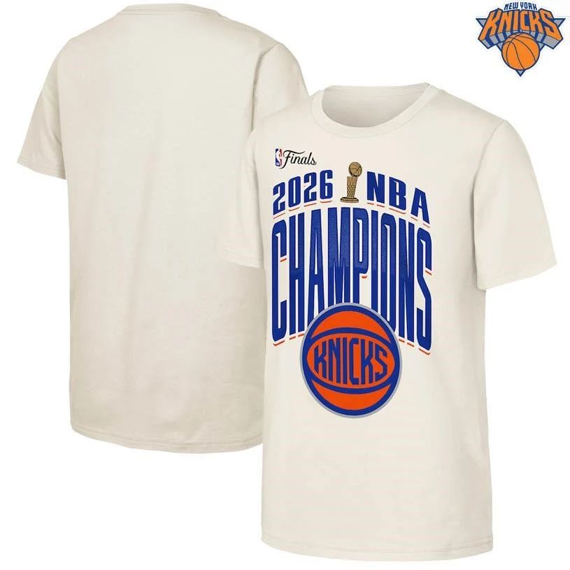 New York Knicks Outerstuff Youth 2026 NBA Finals Champions Bold Teamwork T-Shirt – Natural