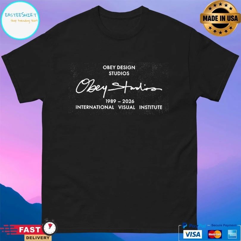 Obey Design Studios Obey Studios 1989-2026 International Visual Institute T-shirt
