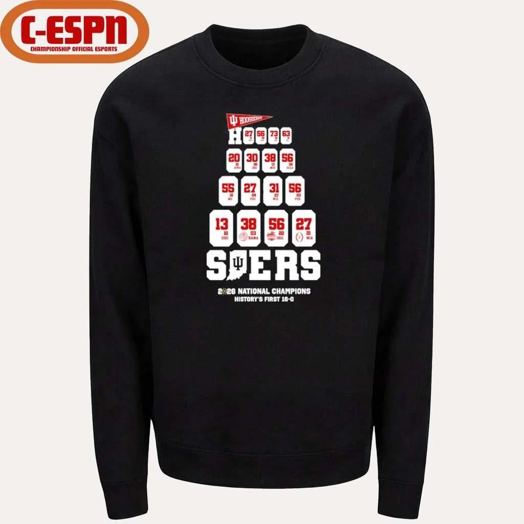 IU Football History Made First 16-0 National Champions Shirt
