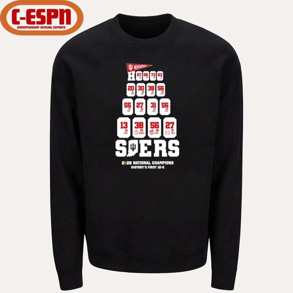 IU Football History Made First 16-0 National Champions Shirt