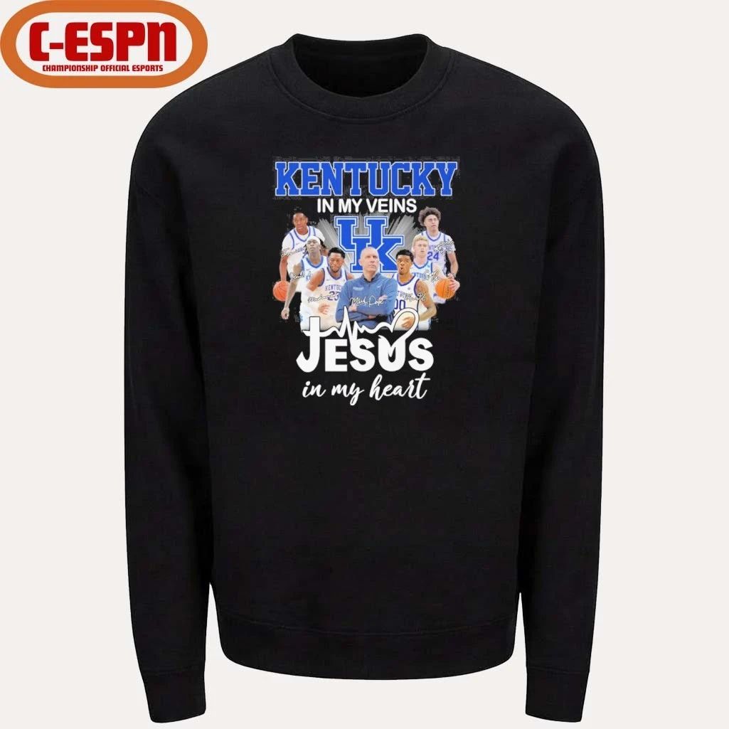 Kentucky Jayhawks Basketball In My Veins Jesus In My Heart Shirt