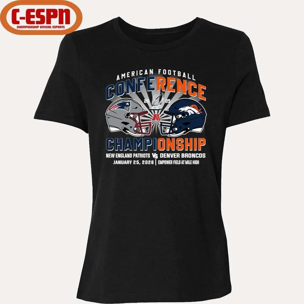 Patriots Vs Broncos AFC Conference Championship Duel Helmet T-Shirt