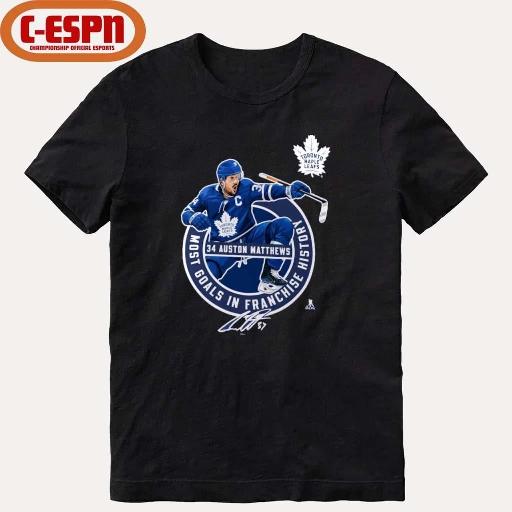 Auston Matthews Toronto Maple Leafs Most Goals in Franchise History T-Shirt