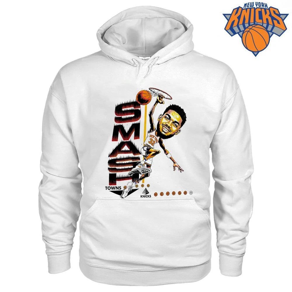Karl Anthony Towns Smash New York Knicks Caricature Dunk Graphic Art NBA Finals 2026 Shirt