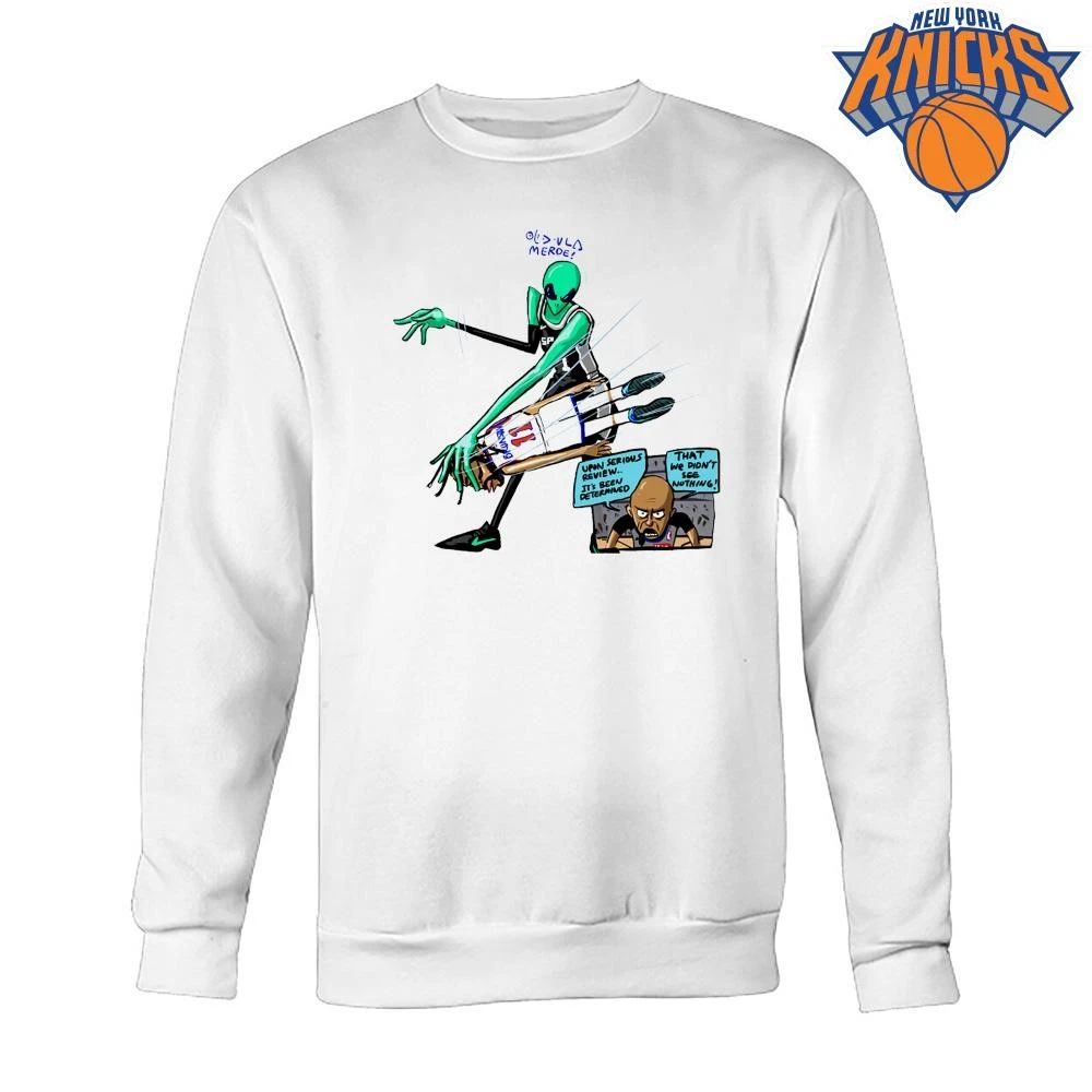 San Antonio Spurs Victor Wembanyama Alien vs New York Knicks Jalen Brunson Merde Comic NBA Finals 2026 Shirt
