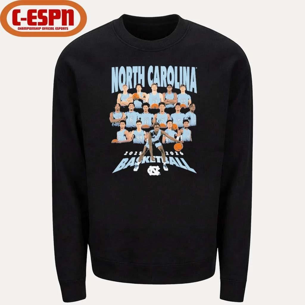 2025-2026 North Carolina Men’s Basketball Team Shirt