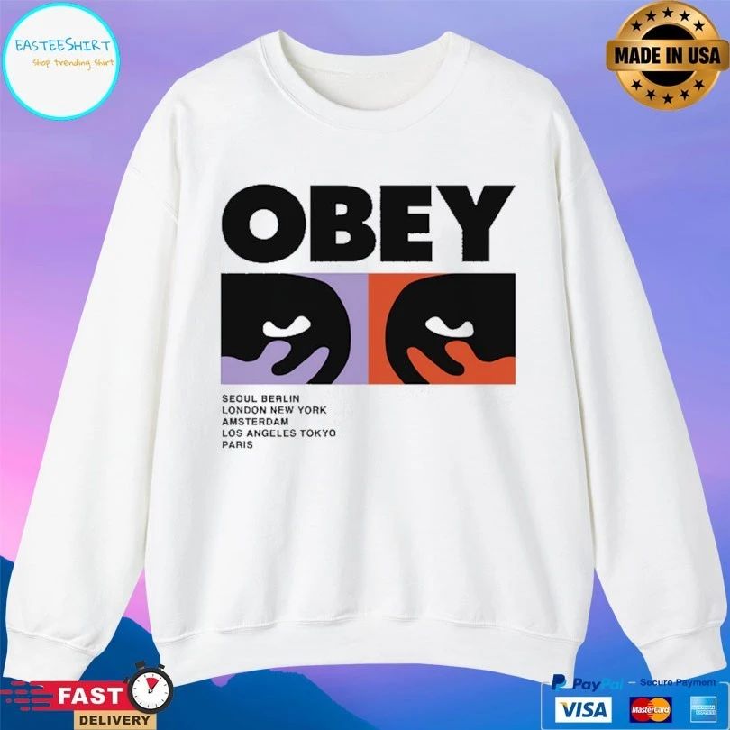 Obey Seoul Berlin London New York Amsterdam Los Angeles Tokyo Paris T-shirt