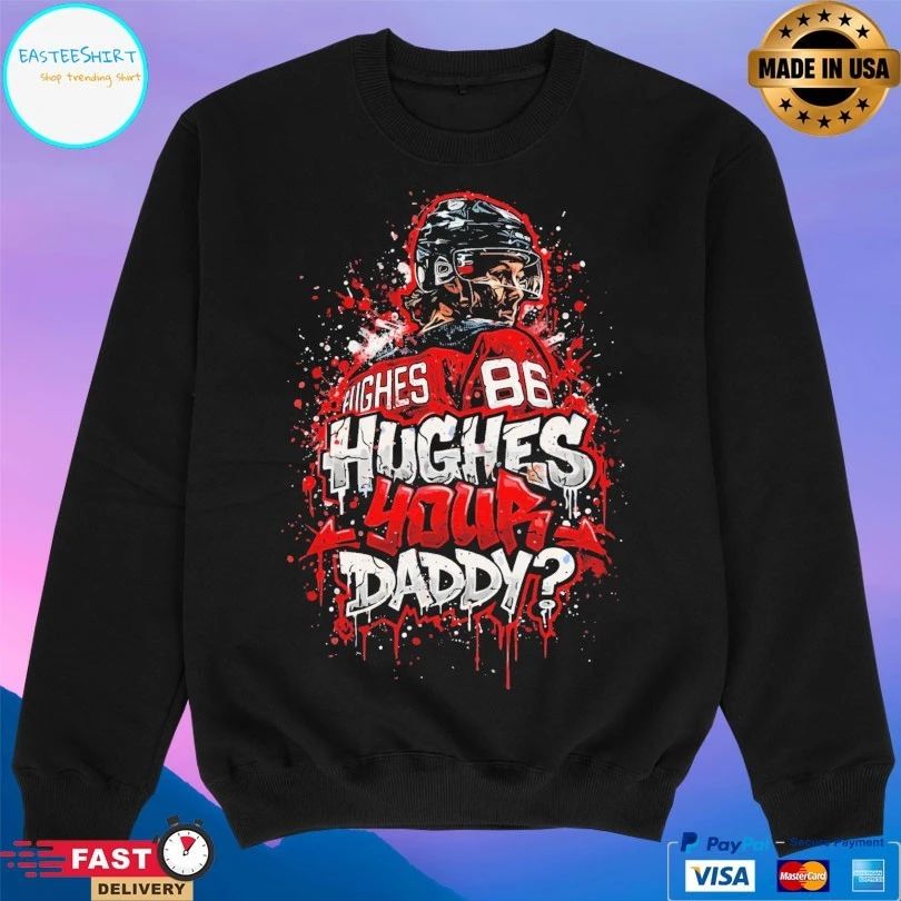 Jack Hughes New Jersey Devils NHL 86 Hughes Your Daddy T-shirts