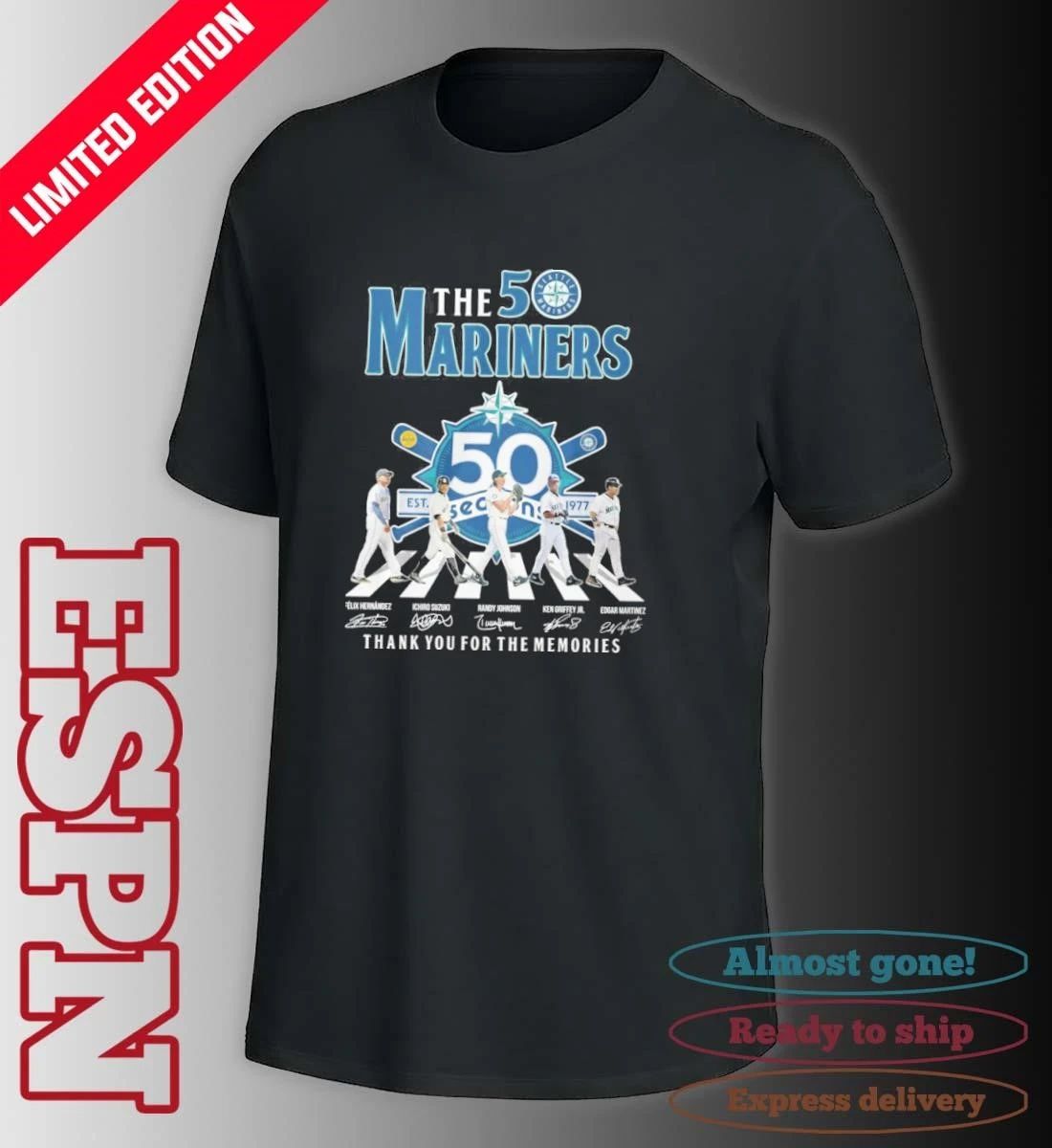 The Mariners Abbey Road 50th Seasons 1977-2026 Shirt