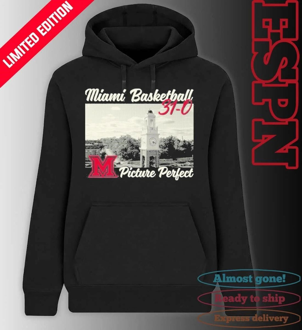 Miami RedHawks Men’s Basketball 31-0 Picture Perfect Shirt