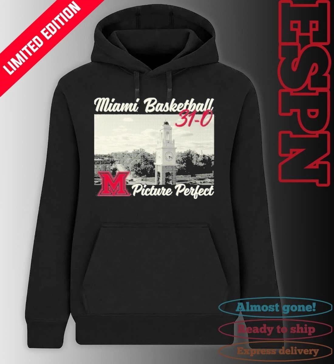 Miami RedHawks Men’s Basketball 31-0 Picture Perfect Shirt