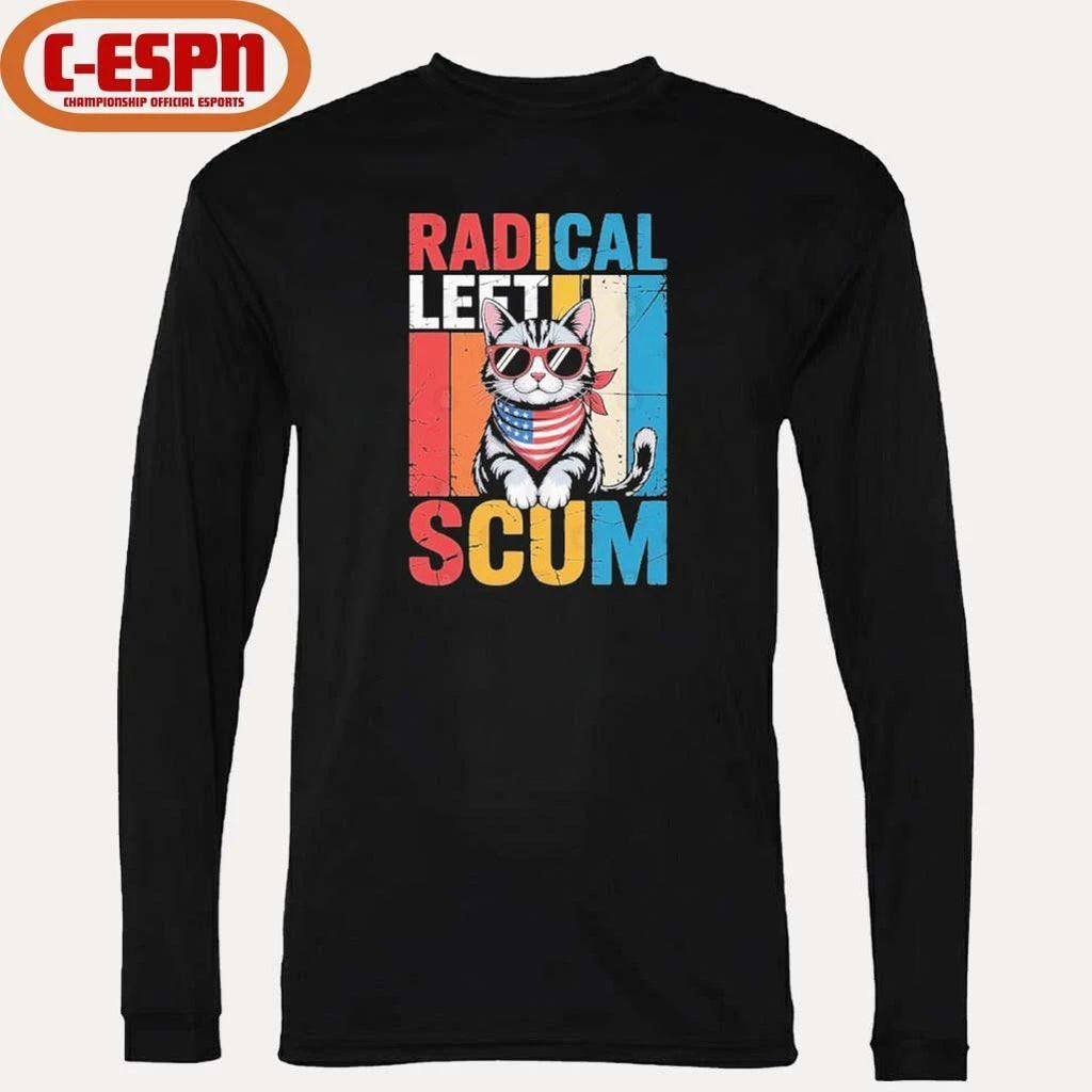 Radical Left Scum Cat Retro T-Shirt