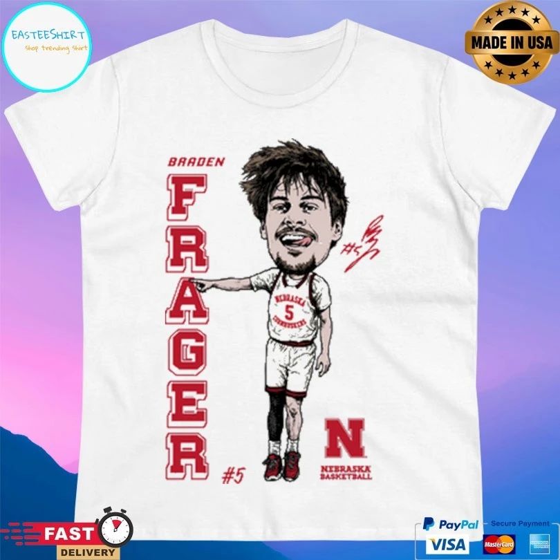Braden Frager 5 Nebraska Cornhuskers Men’s Basketball T-shirt