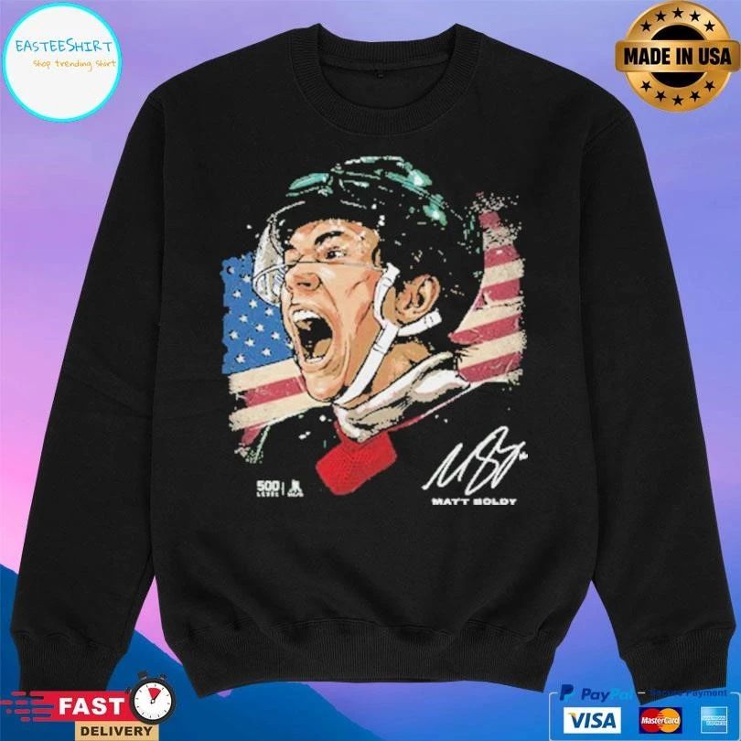Minnesota Wild Matt Boldy Minnesota Usa Portrait Gold Medal Hockey Champions 2026 T-shirts