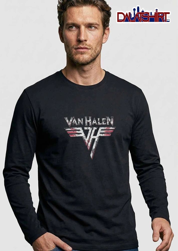 Van Halen Vh Distressed Vintage Red Metallic Winged Emblem shirt