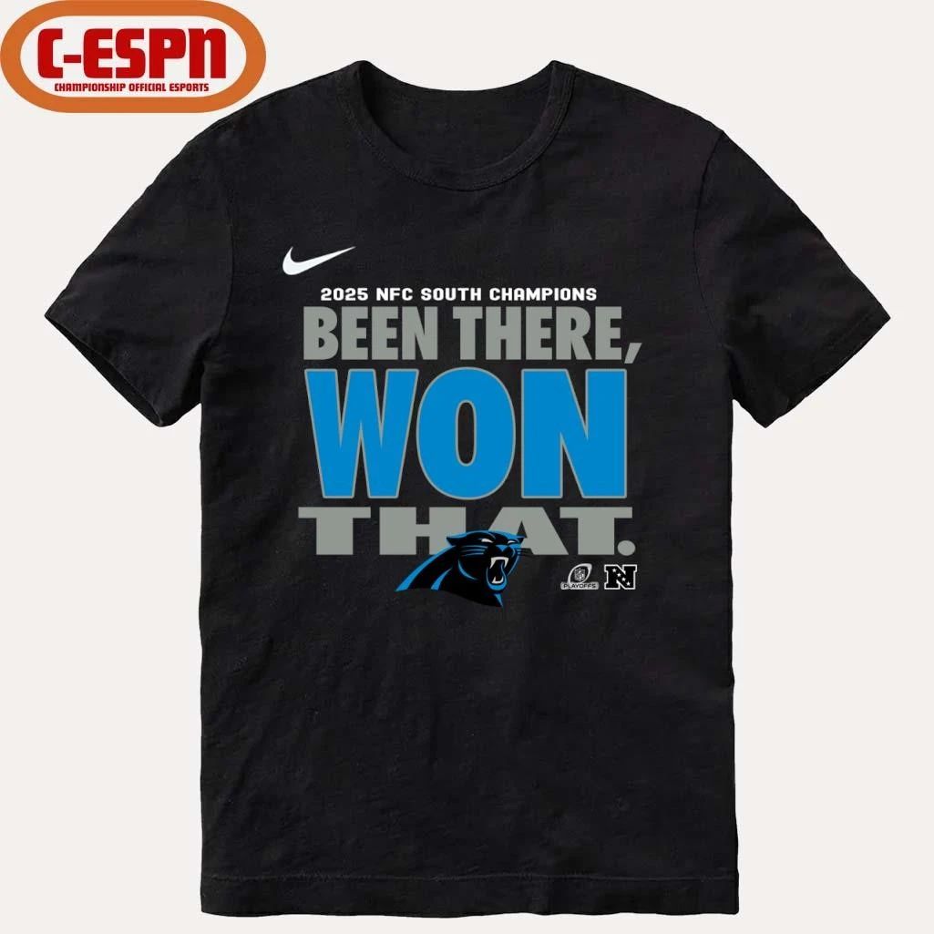 Been There Won That Carolina Panthers 2025 NFC South Division Champions Locker Room T-shirt