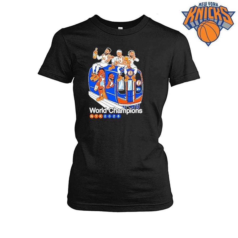New York Knicks 2026 Nyk World Champions Duckboat Subway Cartoon Shirt