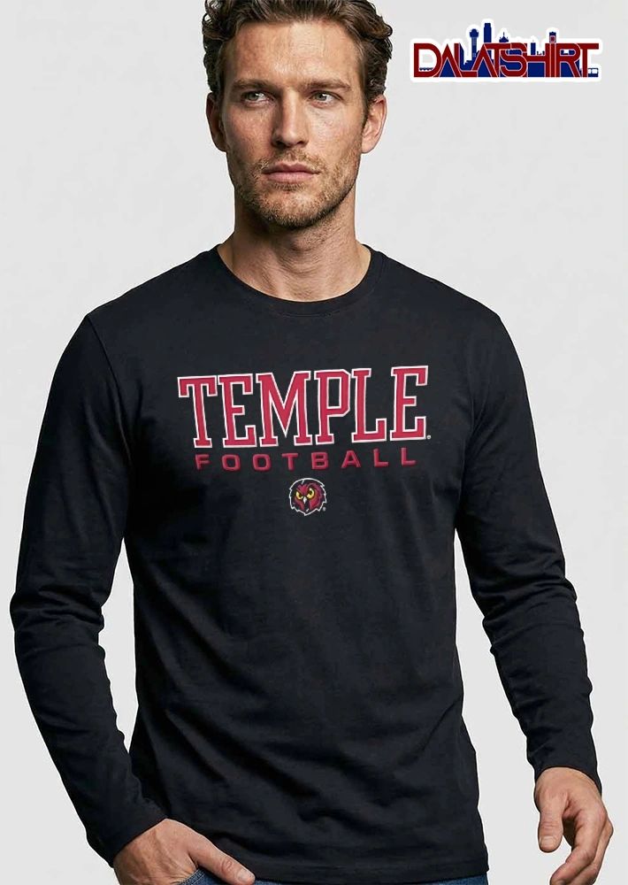 Temple Owls NCAA Football Cherry Red Bird Head Mascot Emblem shirt