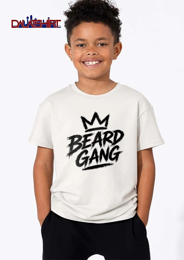 Beard Gang Crown Symbol Brush Stroke Painted Graffiti Typography shirt