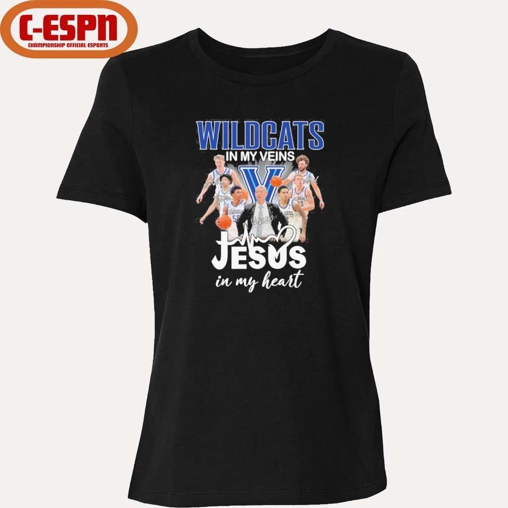 Villanova Wildcats Basketball In My Veins Jesus In My Heart Shirt