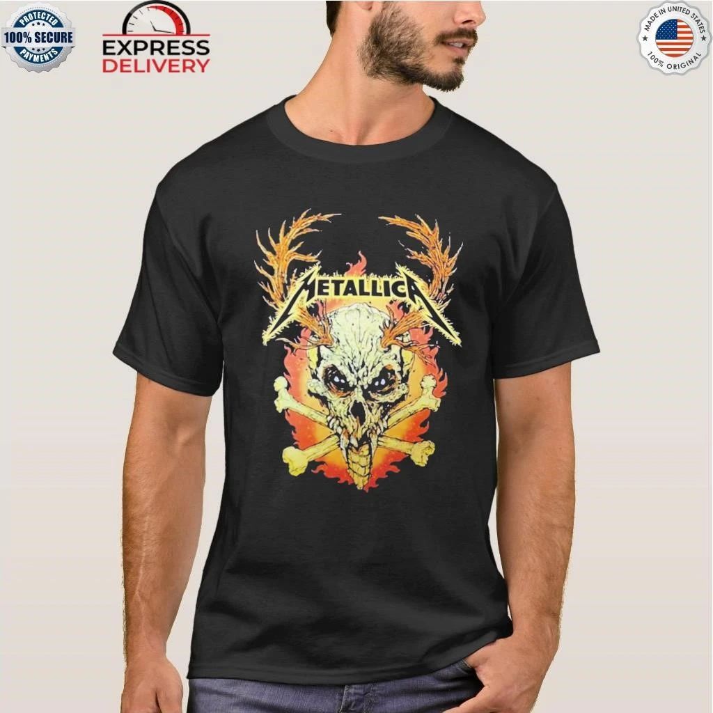 Metallica M72 World Tour 2025 2026 Flame Skull Dates Back Shirt