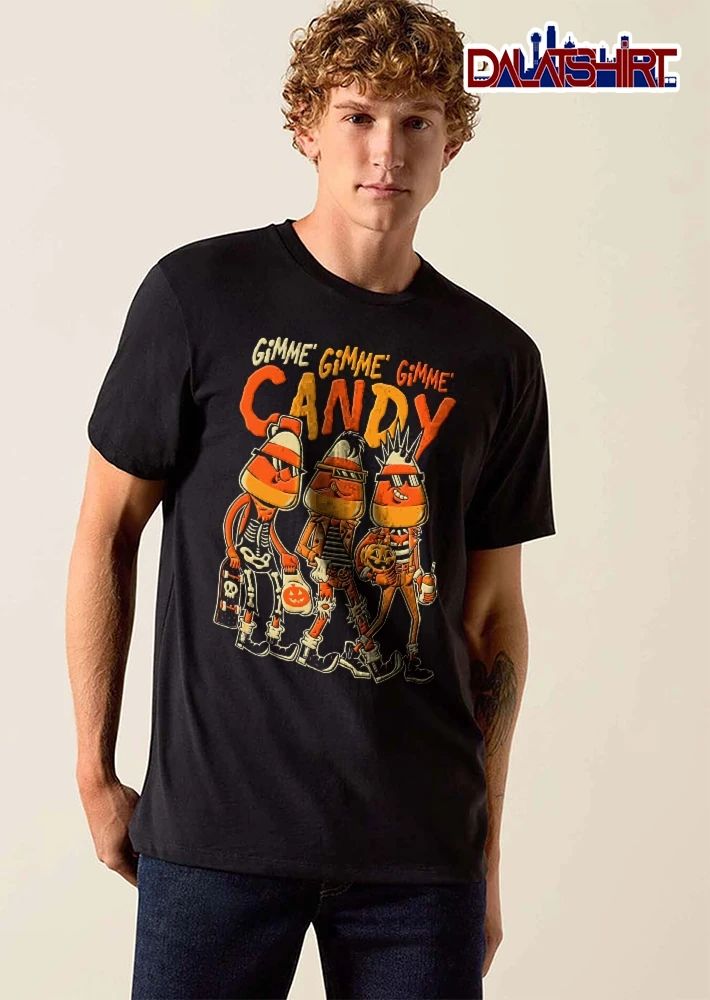 Gimme Candy Cartoon Punk Corn Characters Skeleton Halloween shirt