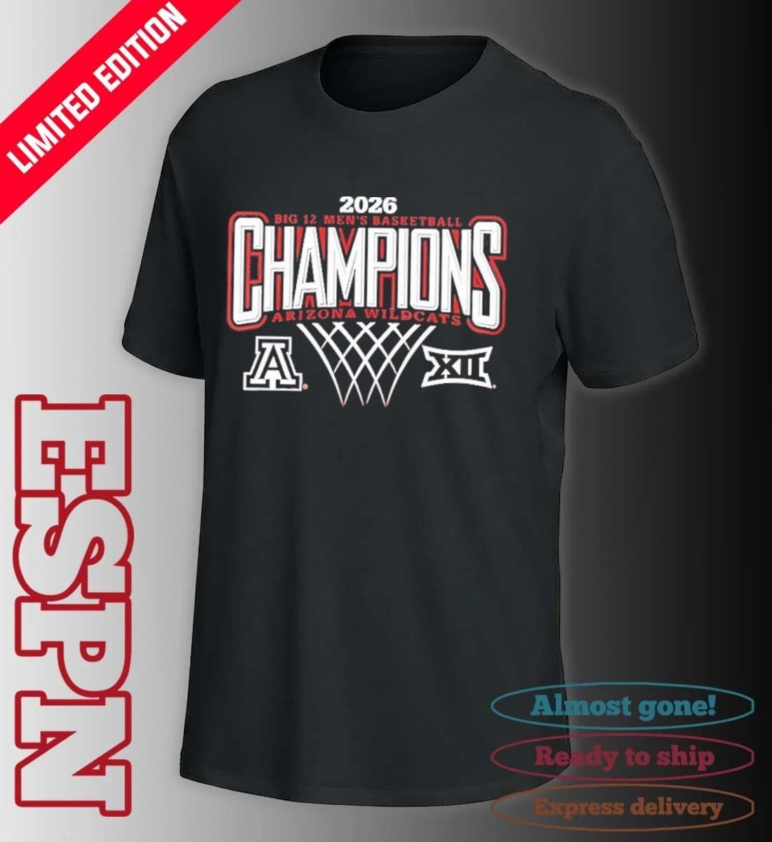Arizona Wildcats Men’s Basketball 2026 Big 12 Regular Season Champions Shirt