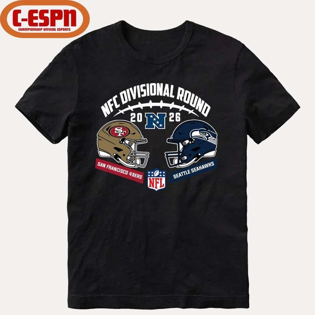 Seahawks Vs 49ers 2025-26 NFC Divisional Round Duel Helmet T-Shirt