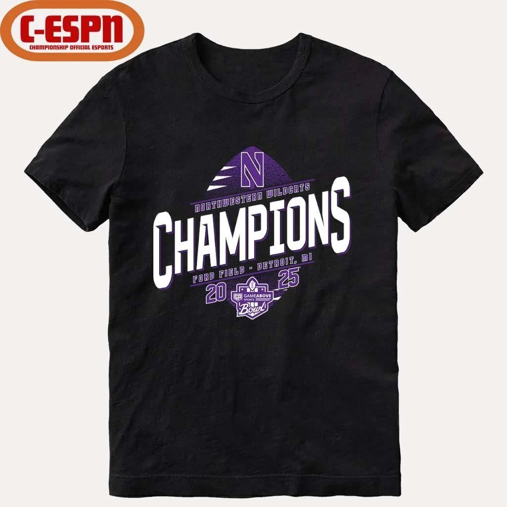 2025 GameAbove Sports Bowl Champions Northwestern Wildcats T-Shirt