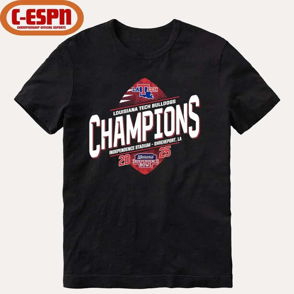 Louisiana Tech Football 2025 Independence Bowl Champions T-Shirt