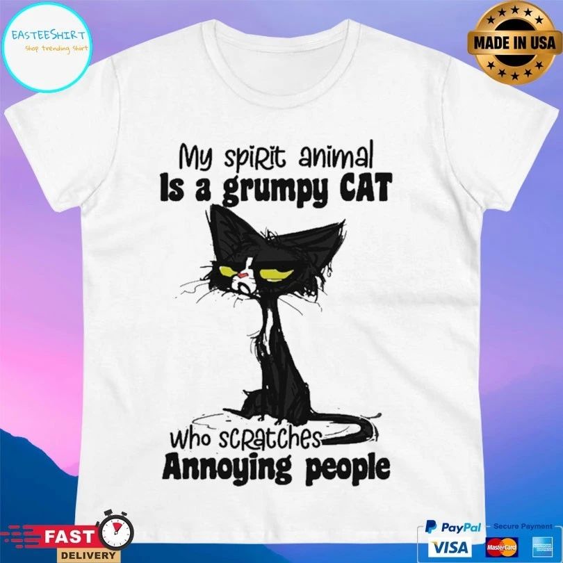 Cat My Spirit Animal Is A Grumpy Cat Who Scratches Annoying People T-shirt