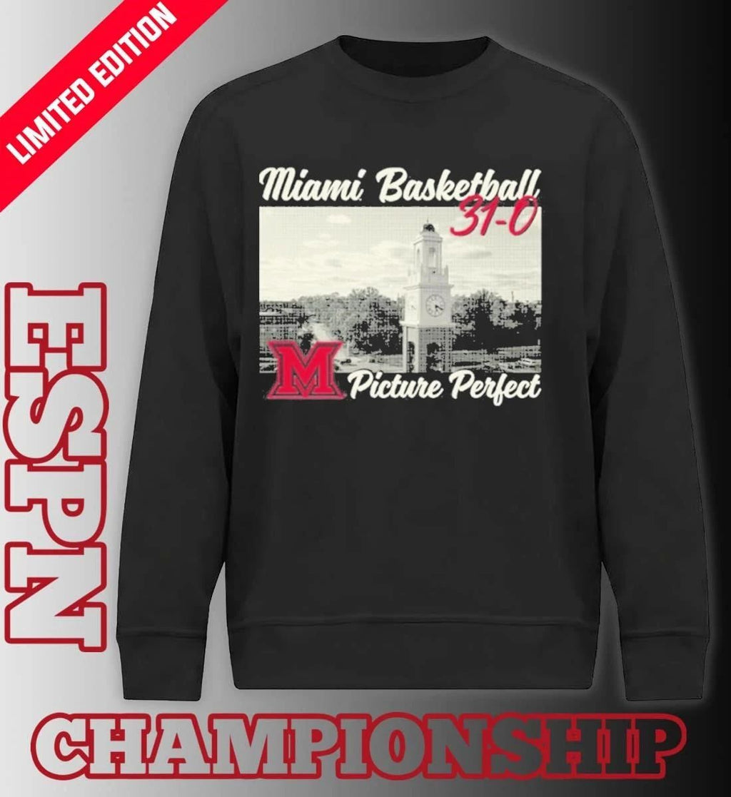 Miami RedHawks Men’s Basketball 31-0 Picture Perfect Shirt