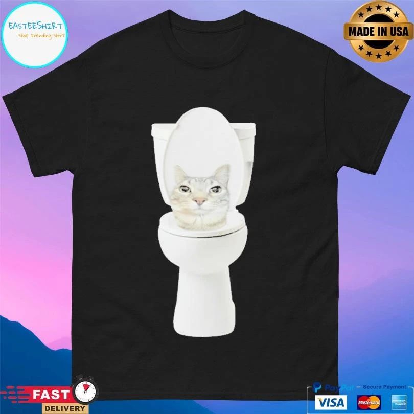Skibidi Toilet Cat Meme T-shirts