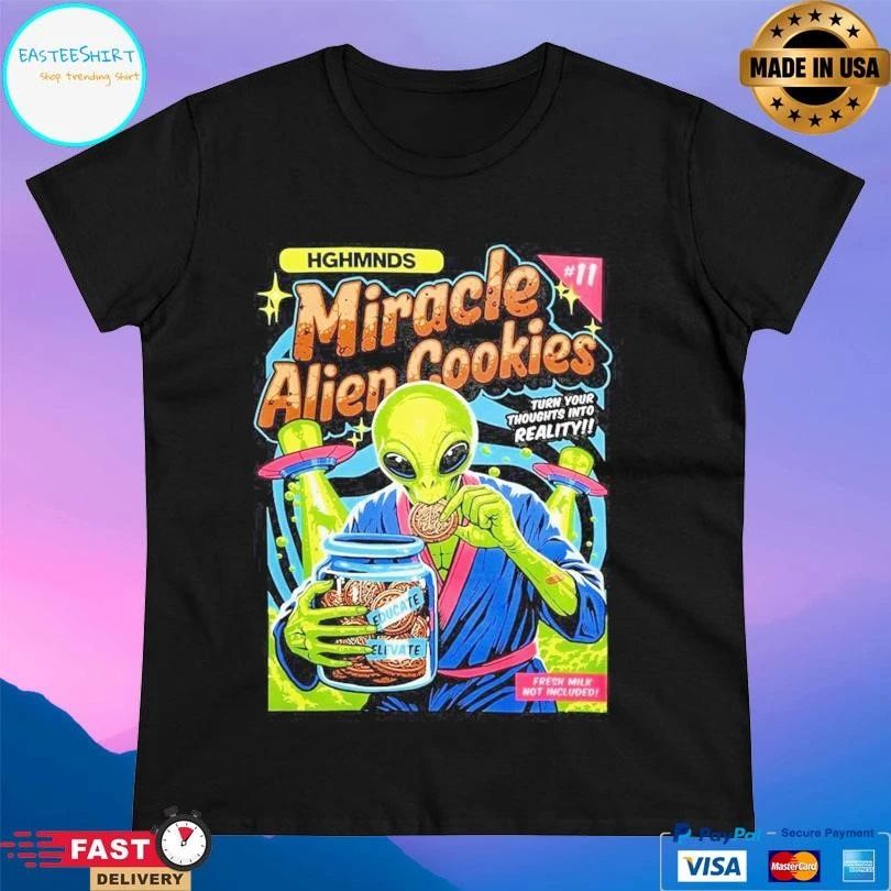 Miracle Alien Cookies Turn Your Thoughts Into Reality Snacks T-shirts