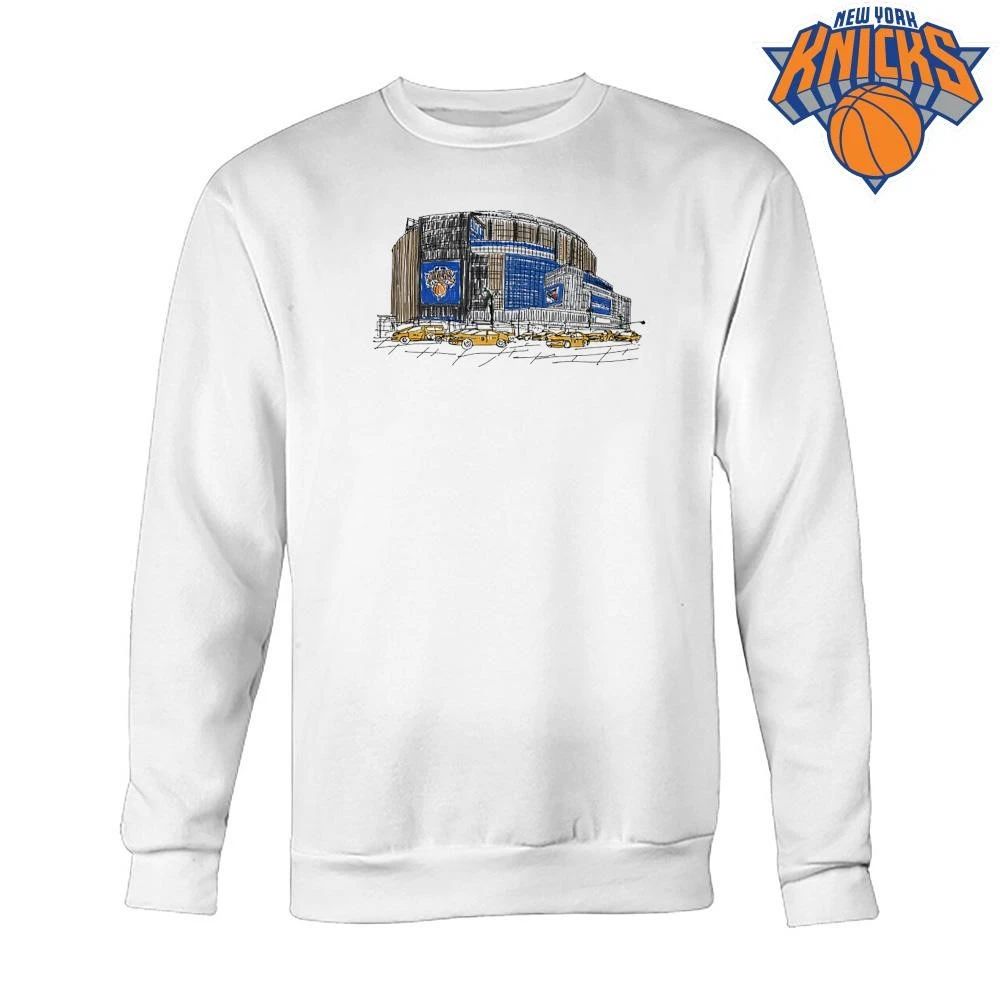 New York Knicks Madison Square Garden Arena Sketch Skyline Yellow Cab NBA Finals 2026 Shirt
