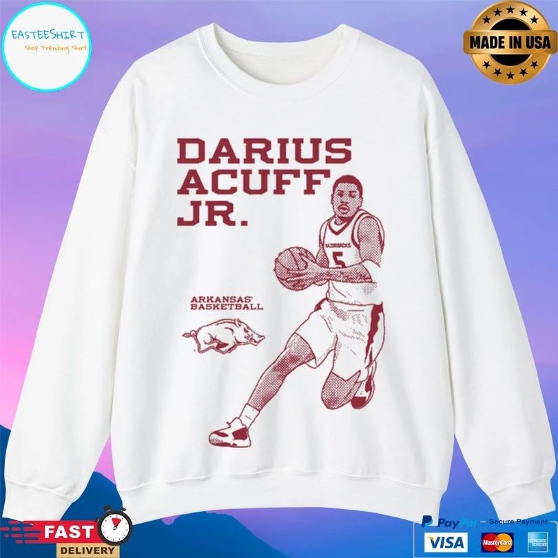 Darius Acuff Jr Monochrome Arkansas Razorbacks Men’s Basketball T-shirt