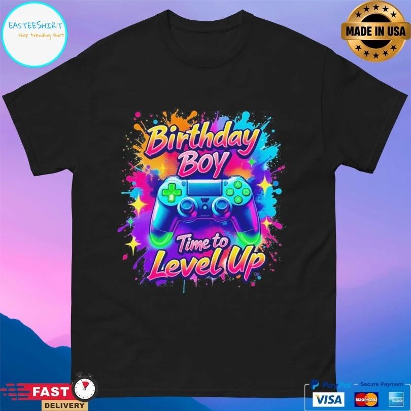 Gamer Birthday Boy Time To Level Up T-shirt