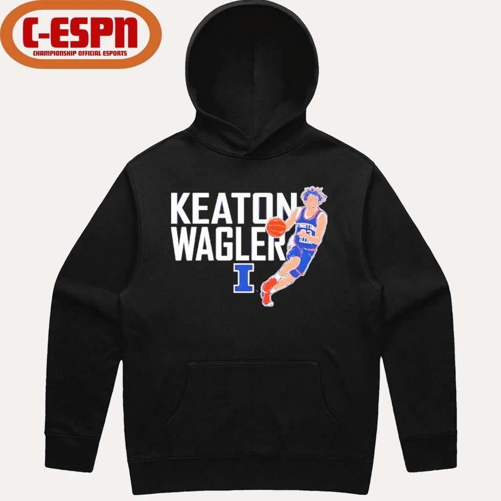 Illinois Basketball Keaton Wagler Name Pose Shirt