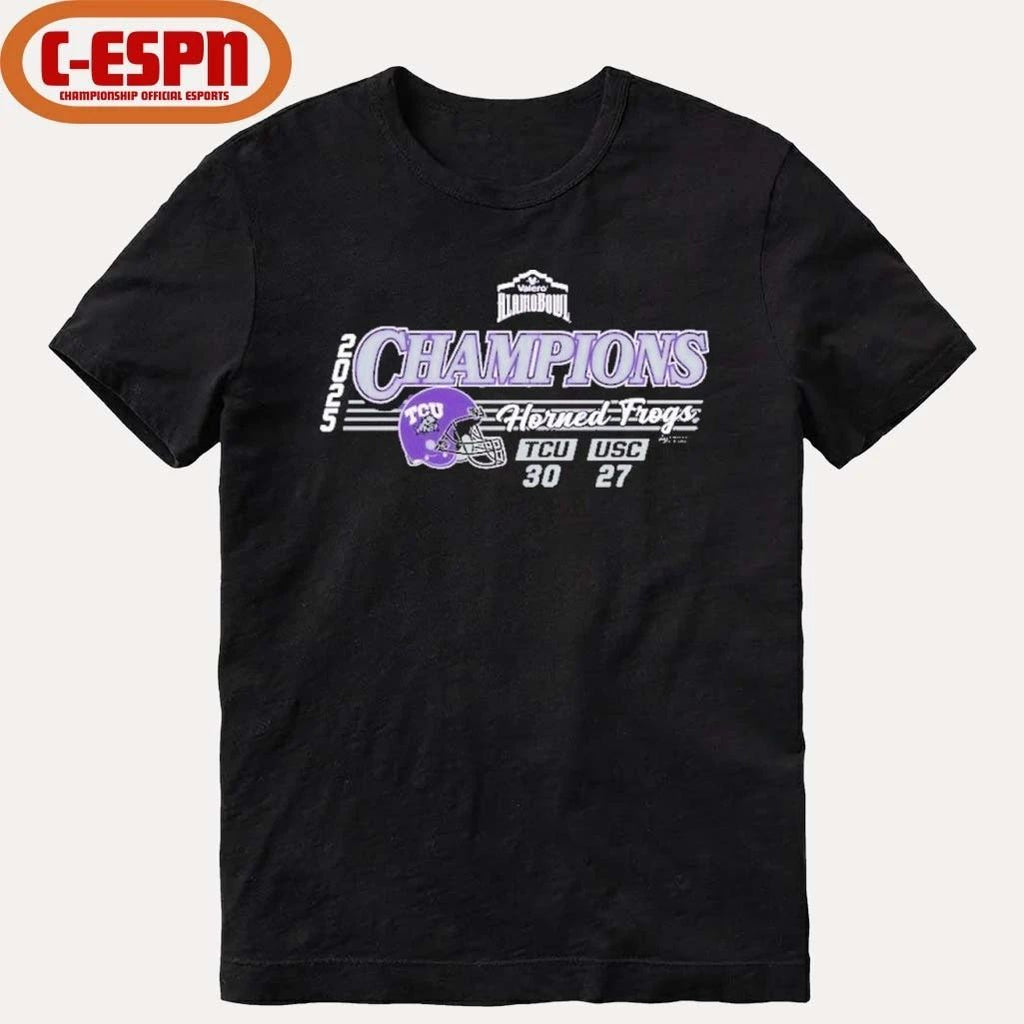 TCU Horned Frogs 2025 Valero Alamo Bowl Champions Score Shirt