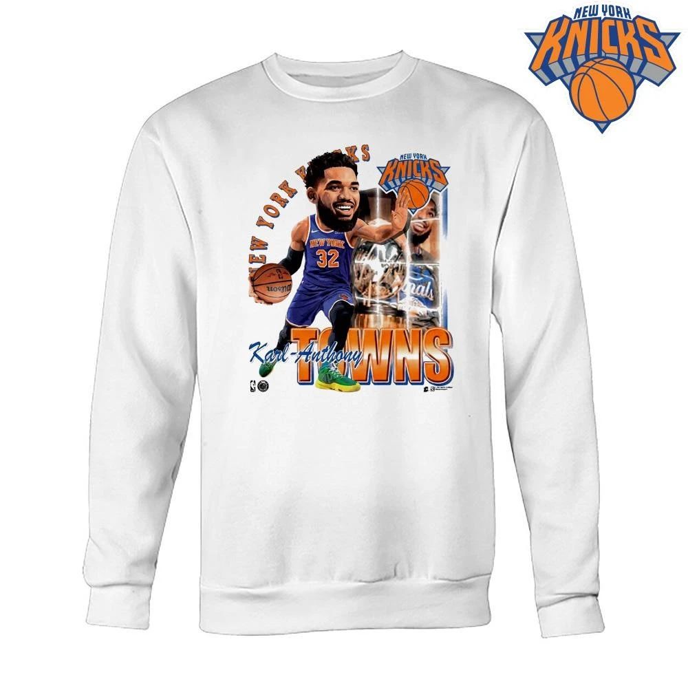 NBA Finals 2026 Game 1 Karl Anthony Towns New York Knicks Caricature Big Head Vintage Retro Shirt
