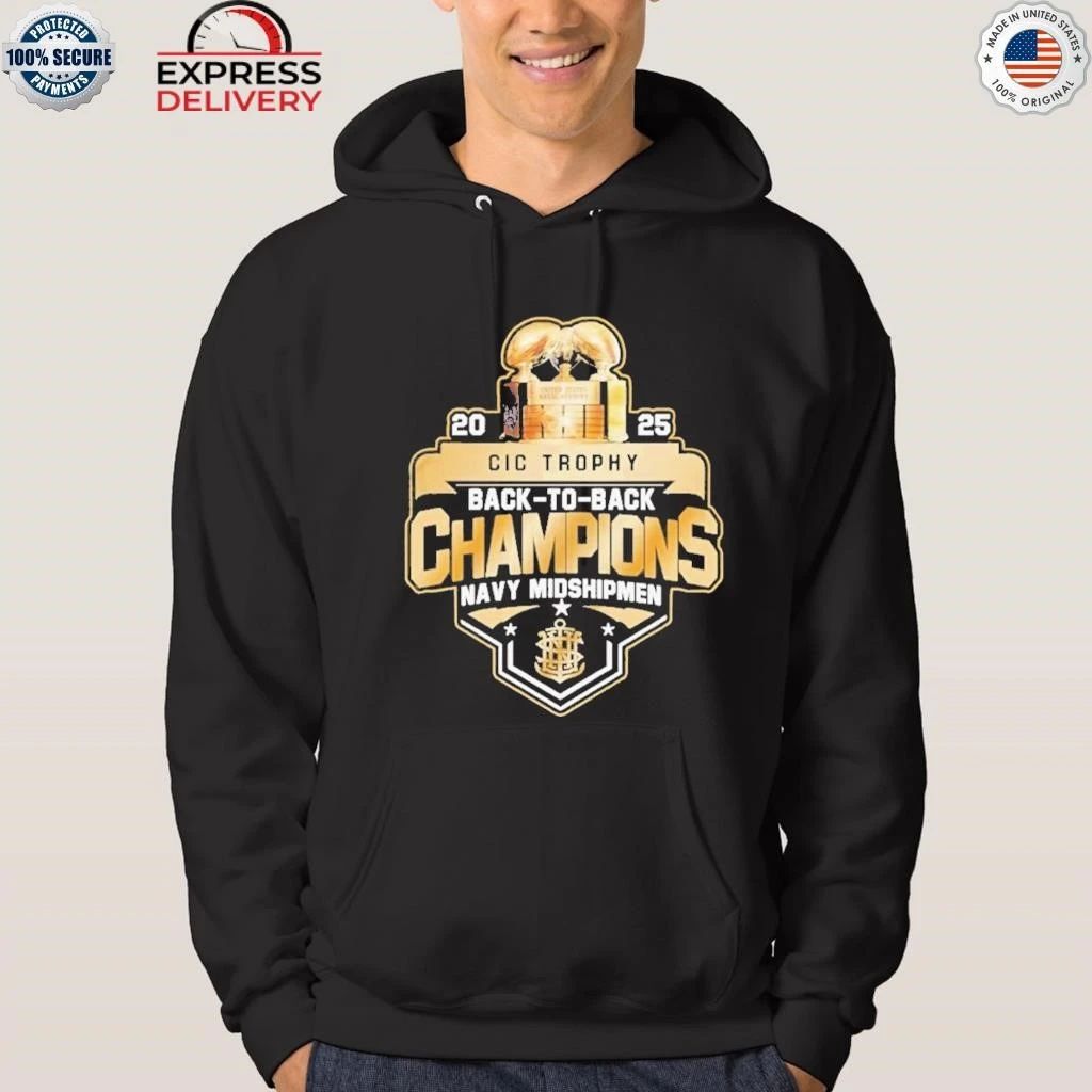 Navy Midshipmen Back to Back CIC Trophy Champions 2025 Shirt